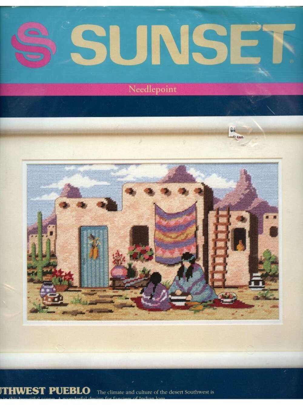 Southwest Pueblo Needlepoint Kit Sunset 12021 16x10 Wool Cotton Yarn Needle
